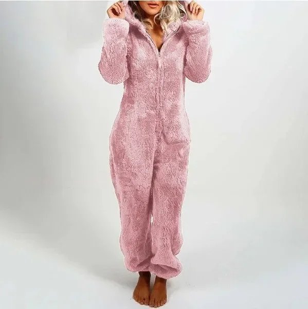 2022 Fashion Onesies Fleece Sleepwear Overall Plus Size Hood Sets Pajamas for Women Adult for Winter Warm Pyjamas Women S-5XL