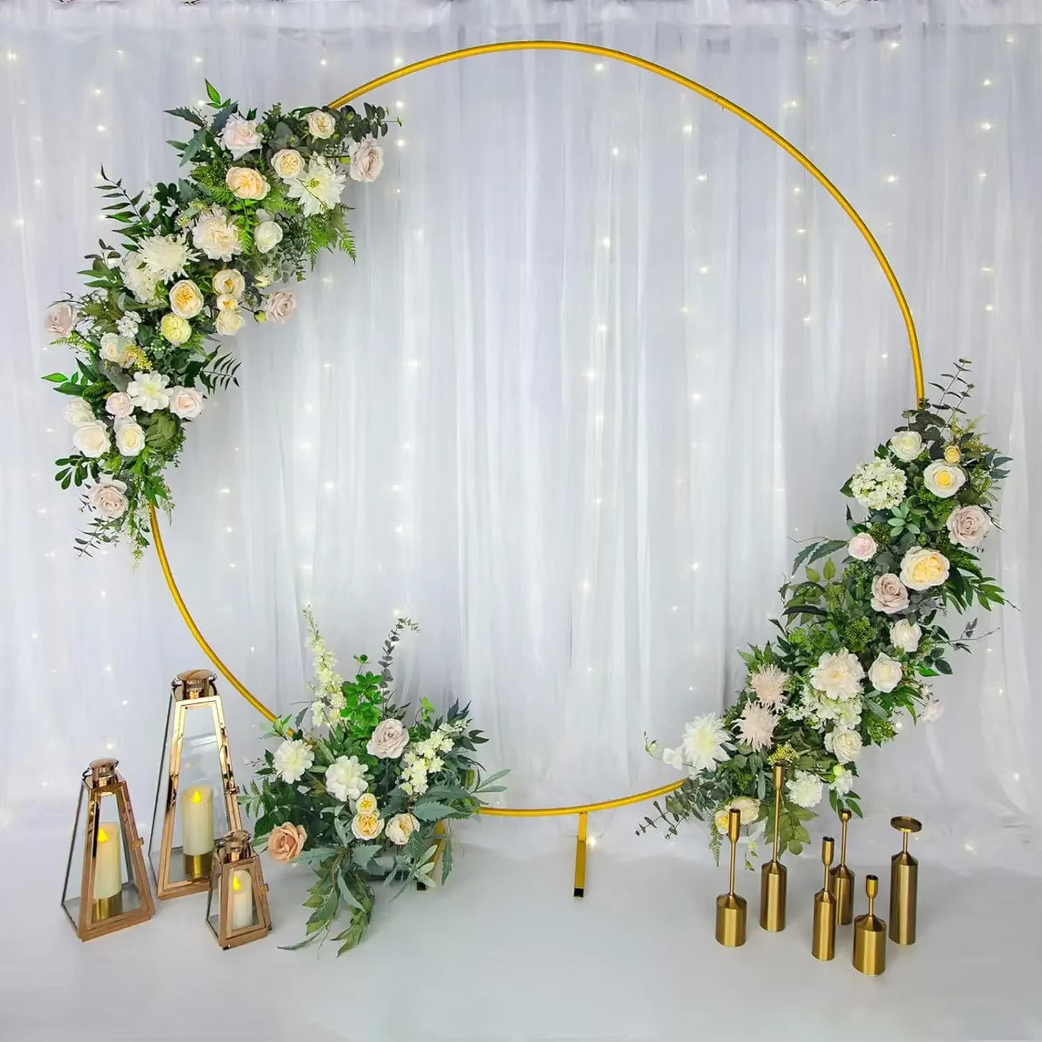 Circular Metal Arch Backdrop Stand Birthday Balloon Decoration Party Scene Decoration Baby Shower Ornament Wedding Balloon Bow