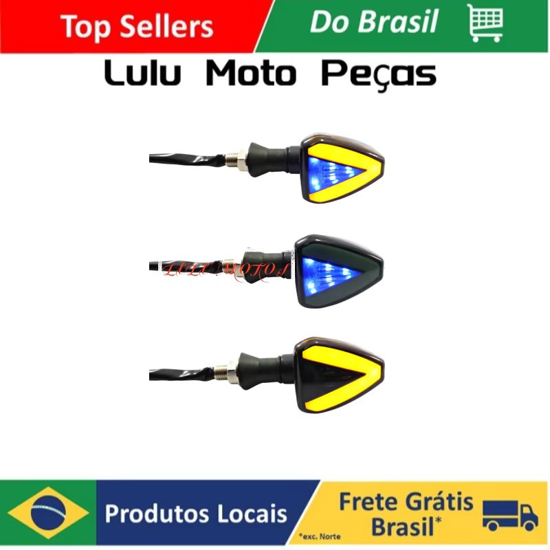 ARROW PAIR LED BLACK FOR UNIVERSAL MOTO YELLOW/BLUE D-161