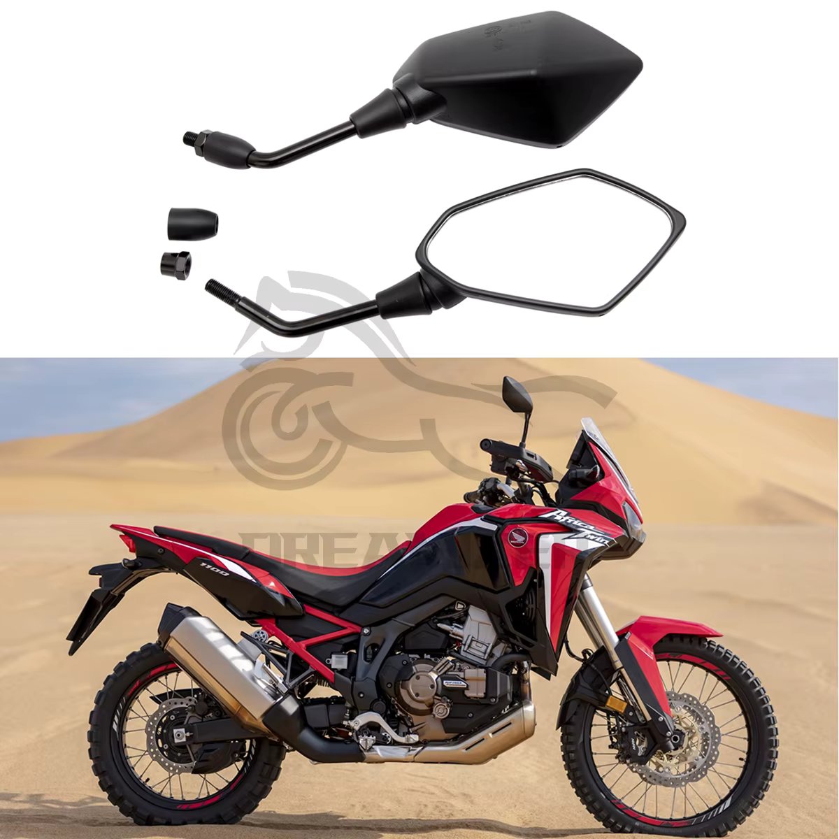 1 Pair 10mm Classic Oval Custom Classic Side Motorcycle Mirror Screw Glass Rear View Moto Handlebar Mirrors Black