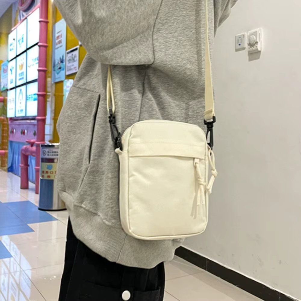 Black White Khaki Crossbody Bags High Quality Oxford Cloth Minimalists Tote Bag Long Shoulder Strap Travel Storage Men Women