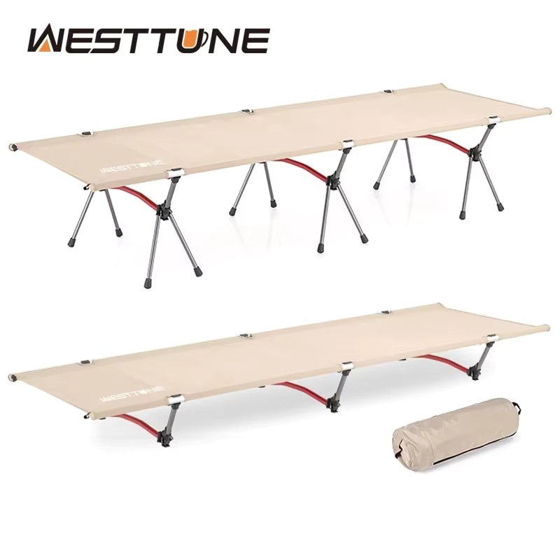 WESTTUNE Camping Cot Portable Folding Bed Ultralight Aluminum Alloy Sleeping Cot for Outdoor Hiking Backpacking Travel