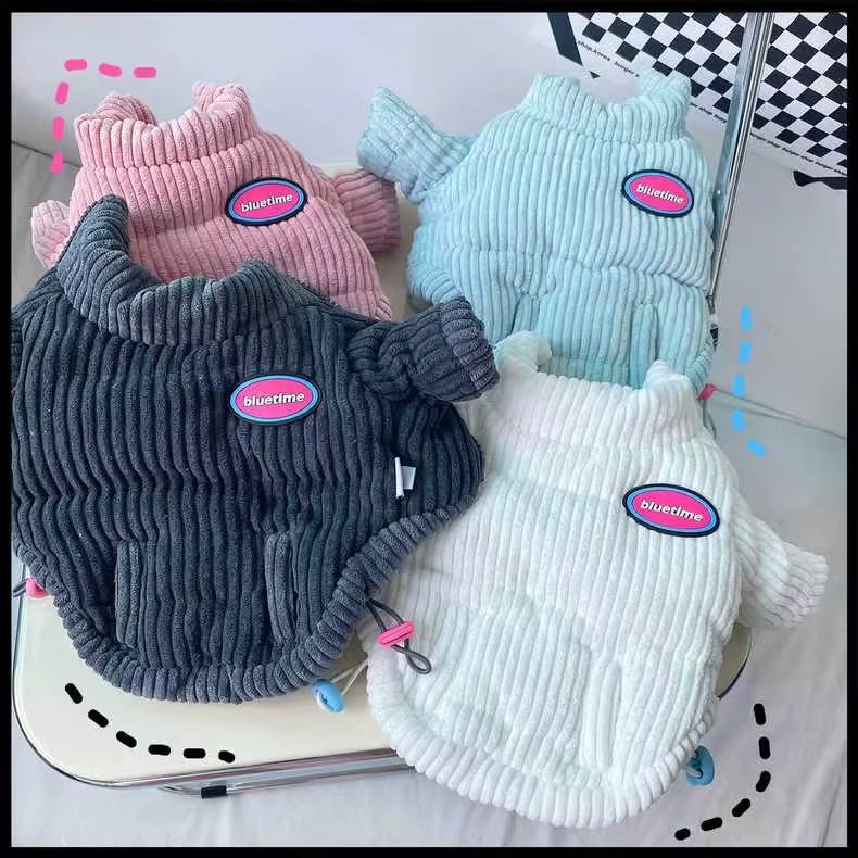 Winter Pet Corduroy Coat Cat Coat Bread Coat Warm Dog Jacket Coat Thicker Coat Than Bear Pomeranian Medium Dog Coat Dog Clothes