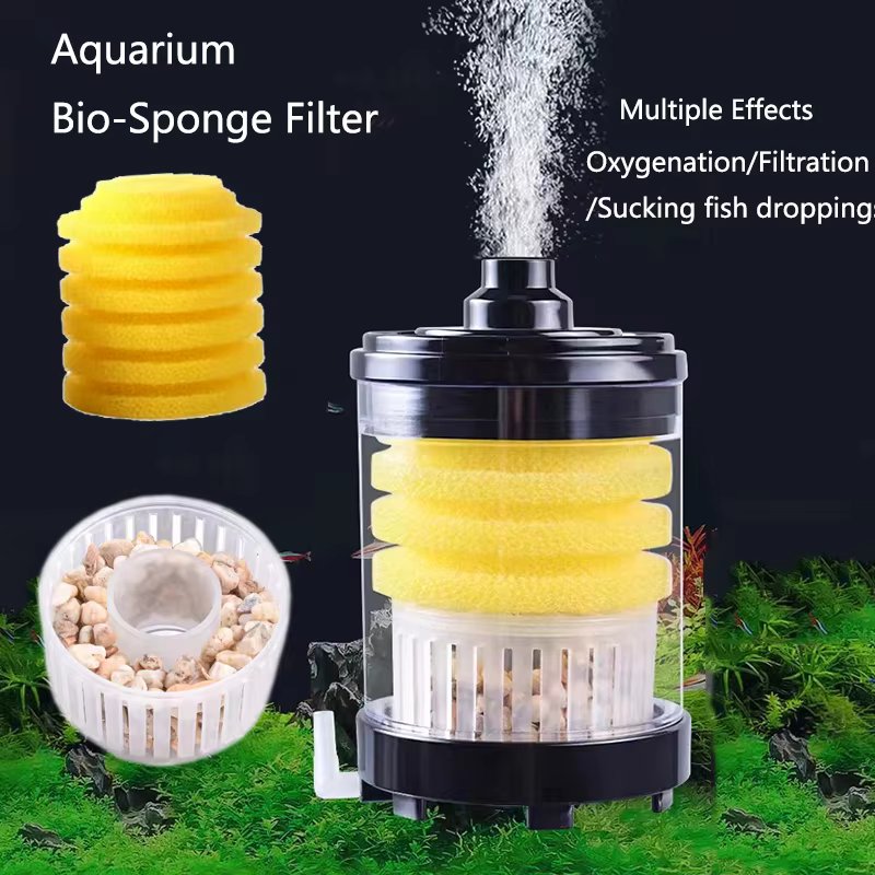 Aquarium Fish Poop Stool Toilet Manure Suction Filter Collector Fish Tank Biochemical Sponges With Media Balls Oxygen Increasing
