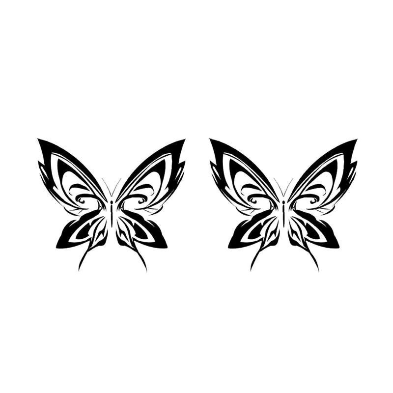 Herbal Juice Butterfly Fake Tattoo Waterproof Butterfly Art Tatoo Lasting Neck Temporary Tatto Sexy Body Stickers Cheap Goods