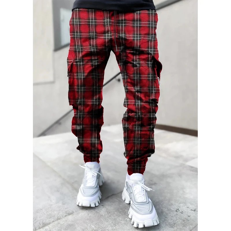 plaid red