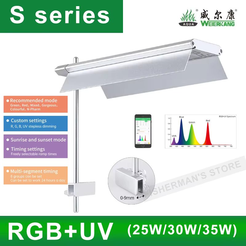 WEEK AQUA S series S300/400/450Pro ,Aquarium Light Water Grass And Fish Tank Lamp Sentiment Small Clip Lamp