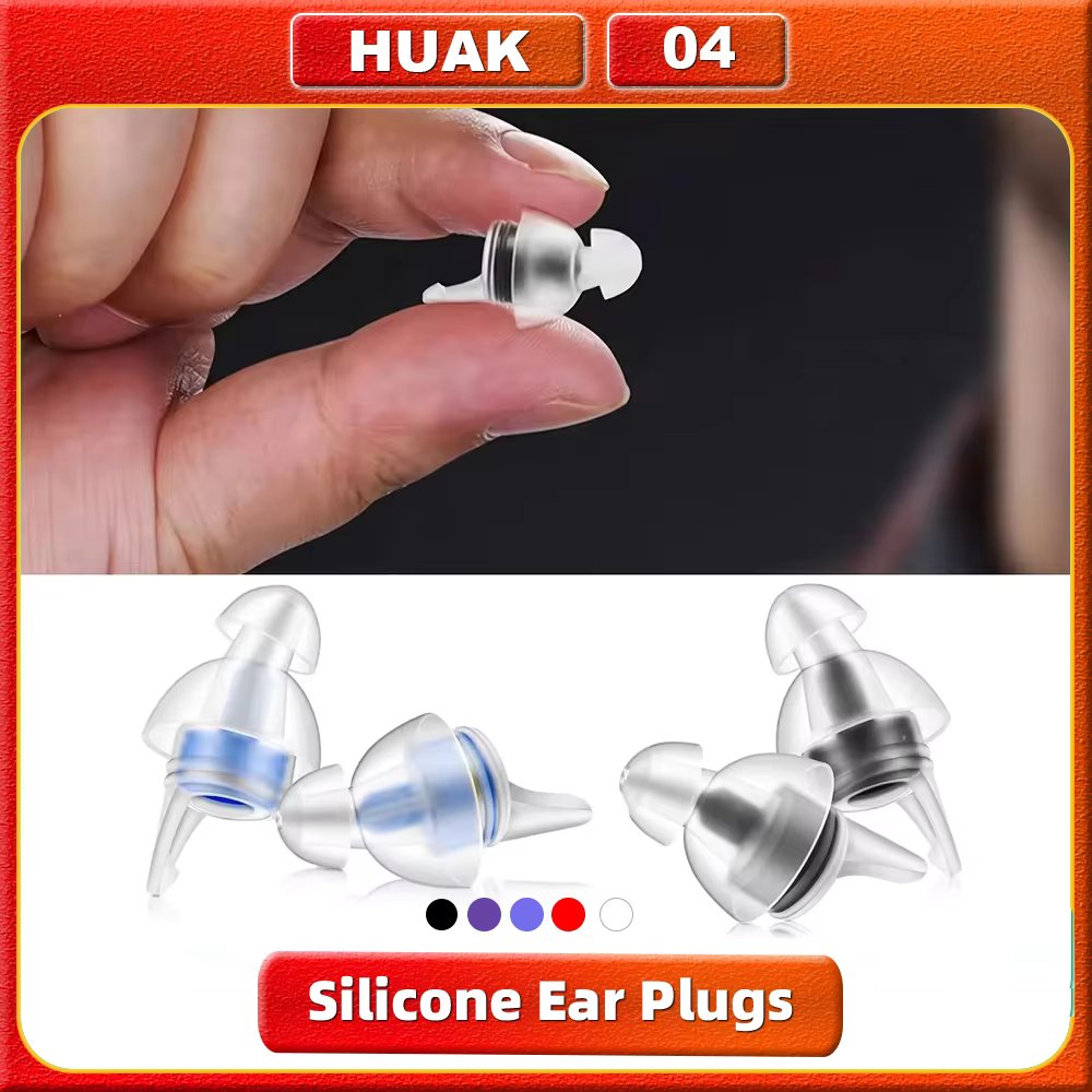 HUAK High Fidelity Earplugs - Reusable Noise Reduction Hearing Protection Ear-Plugs for Concerts, Festivals