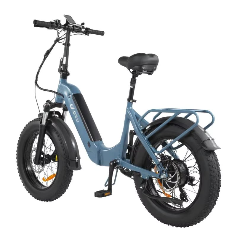 Electric bike folding DYU FF500 20 inch 32 km/h-500 motor W battery 48V14Ah disc brakes-Blue