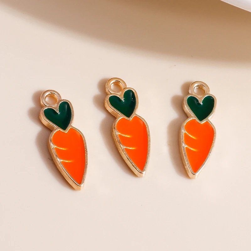 10pcs 9*17mm Enamel Pineapple Charms for Earrings Pendants Necklaces Making Cute Fruit Charms Handmade DIY Jewelry Accessories