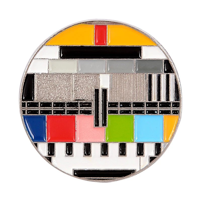 No Signal Enamel Pin Custom Old-school TV Screen Brooches for Shirt Lapel Bag Creative Badge Funny Jewelry Gift for Kids Friends