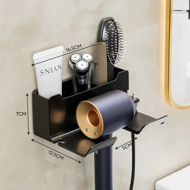 2025 Hair Dryer Holder Wall Dryer Cradle Straightener Stand Organizer Box Toilet Blower Holder Shelf Bathroom Accessories