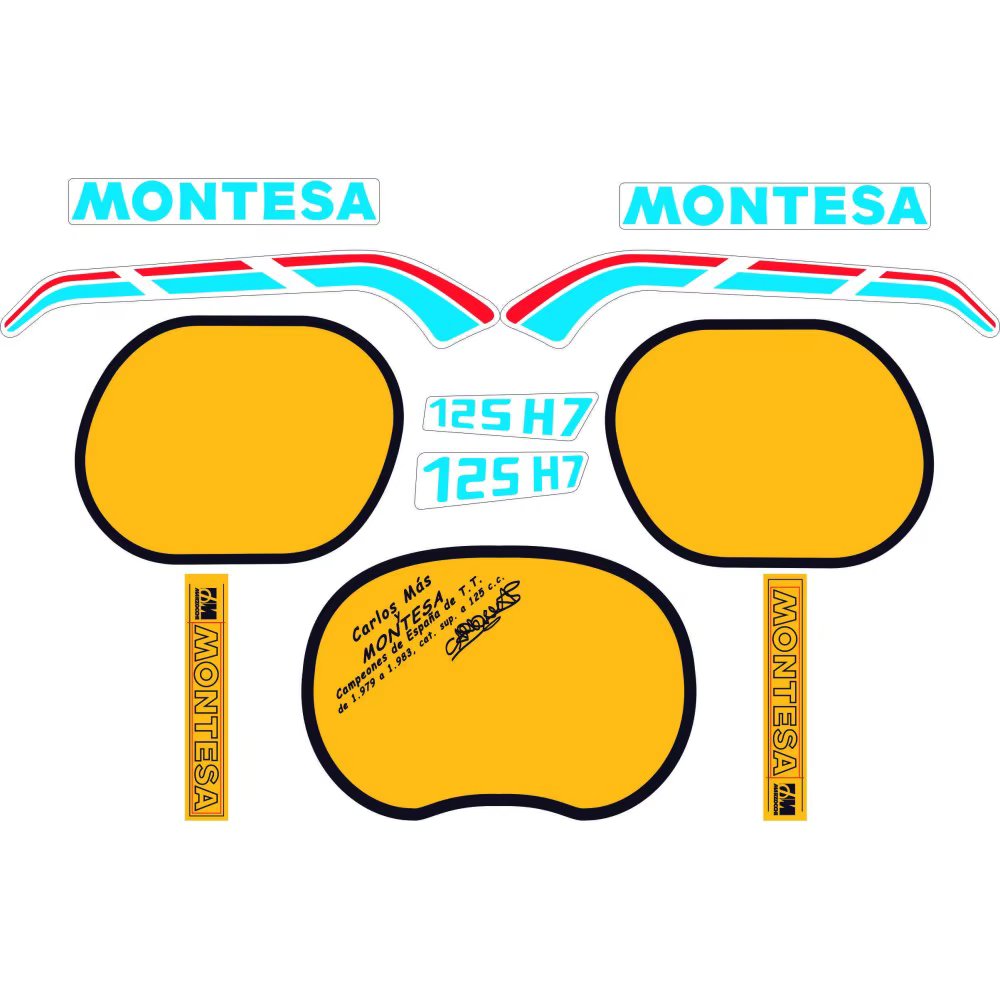 Set of classic motorbike compatible stickers  MONTESA Enduro 125 H7