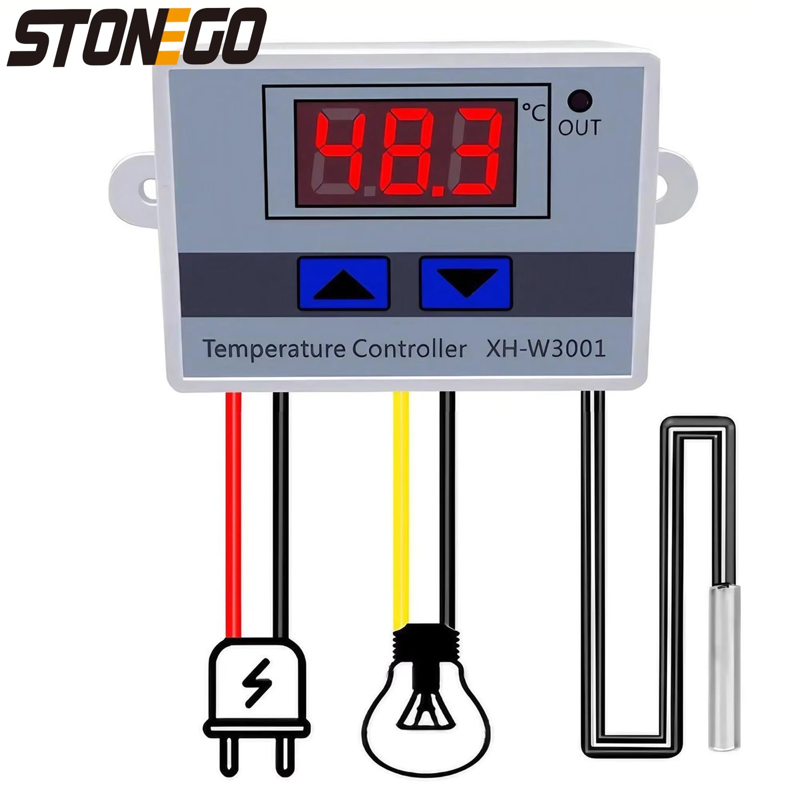 STONEGO 1PC Microcomputer Digital Temperature Controller Digital Display Thermostat Control Switch