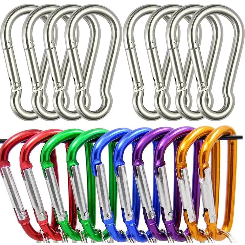 Mini Carabiner Keychain Alluminum Alloy D-ring Buckle Spring Carabiner Snap Hook Clip Keychains Outdoor Camping Daily Use