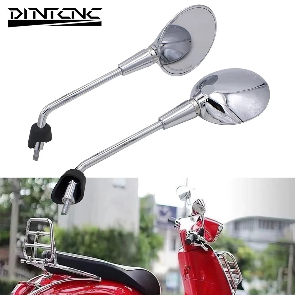 For Vespa for M8 Universal Round Wide Field of View Metal Rod Sturdy Durable Moto Accessories Motorcycles Rearview Mirror