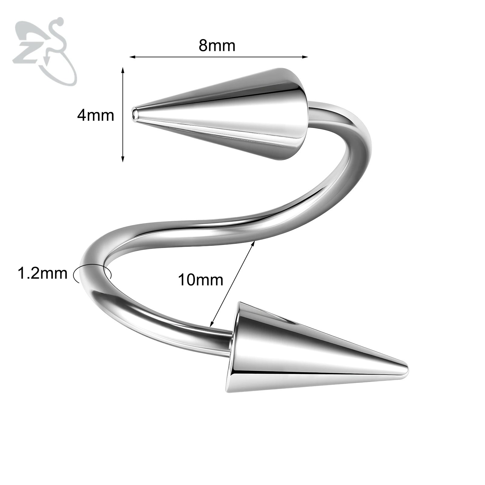 Silver-10X4X8mm