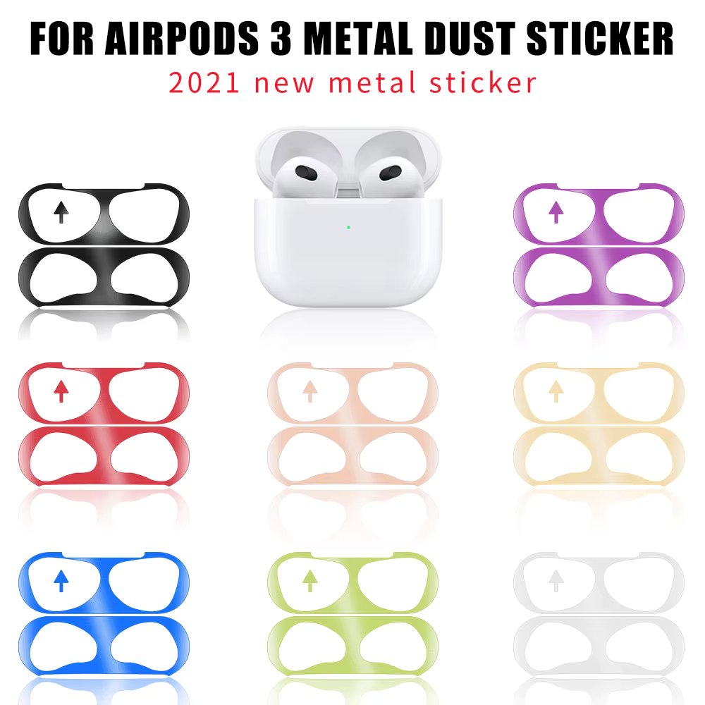 Dust Guard For Apple AirPods 3 Case Box Sticker Metal Dust-proof Inside Protection Earphone Film For Airpods 3 Cover Stickers