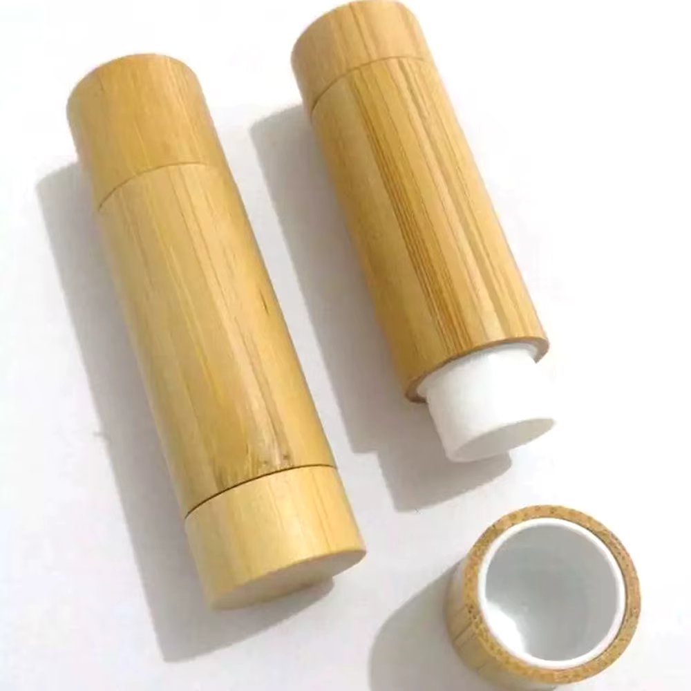 5g Bamboo Empty Lip Gross Container Lipstick Tube DIY Container Lip Balm Tubes Natural Bamboo Lipstick Lip Gloss Containers