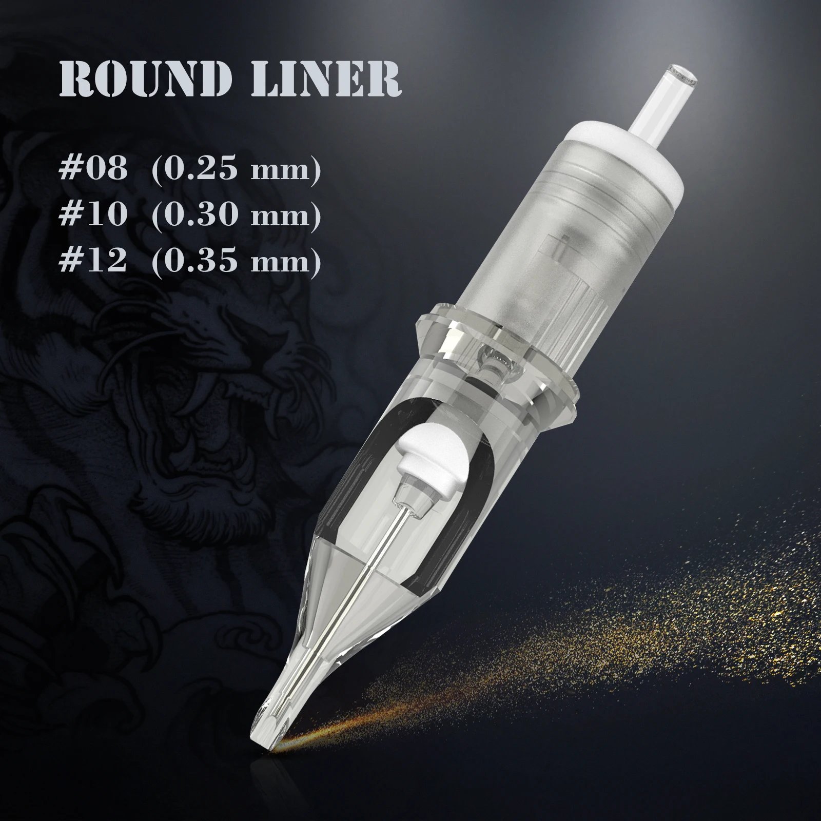 5 Pcs/Lot Original EZ Revolution Cartridge Tattoo Needles Round Liner #08 0.25mm 1/3/5/7/9/11 for Cartridge Machine and Grips