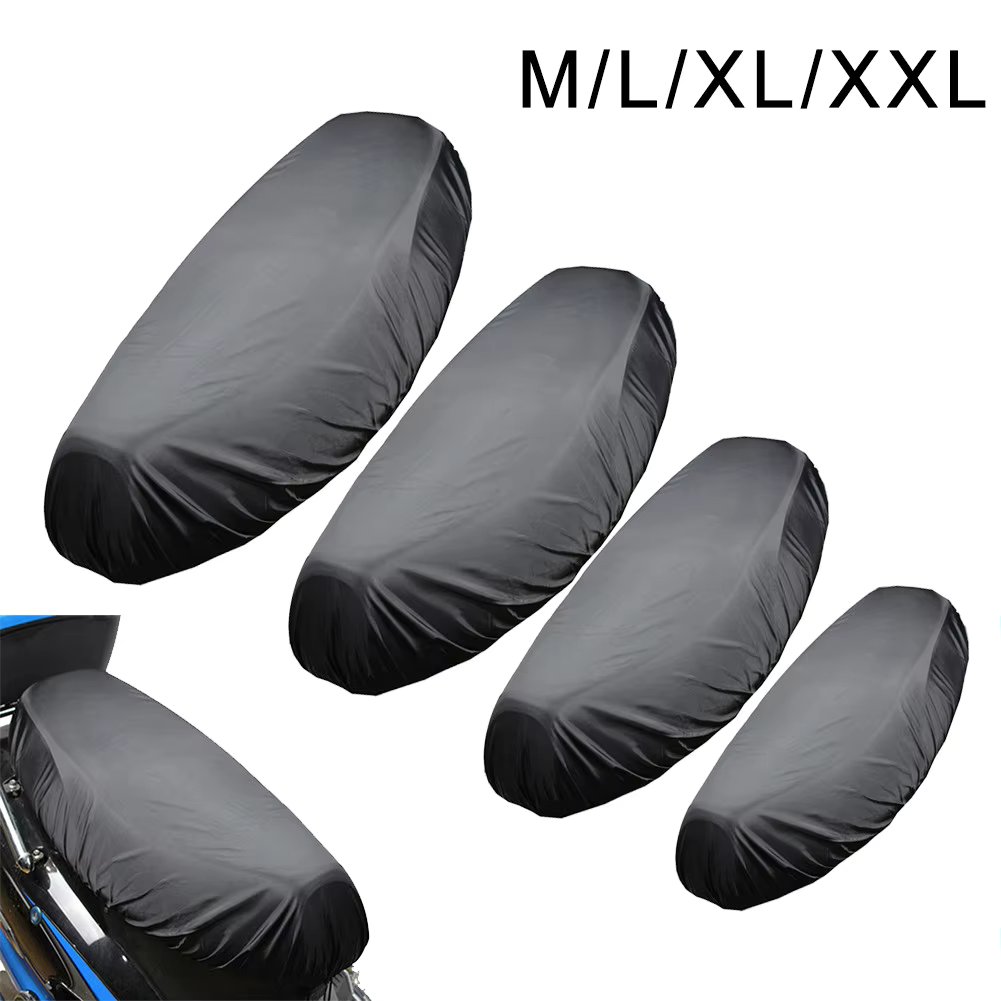 Motorcycle Rain Seat Cover Storage Bag Flexible Waterproof Saddle Cover Black 210D Oxford Cloth 45x72cm 52x82cm 60x92cm 70x115cm