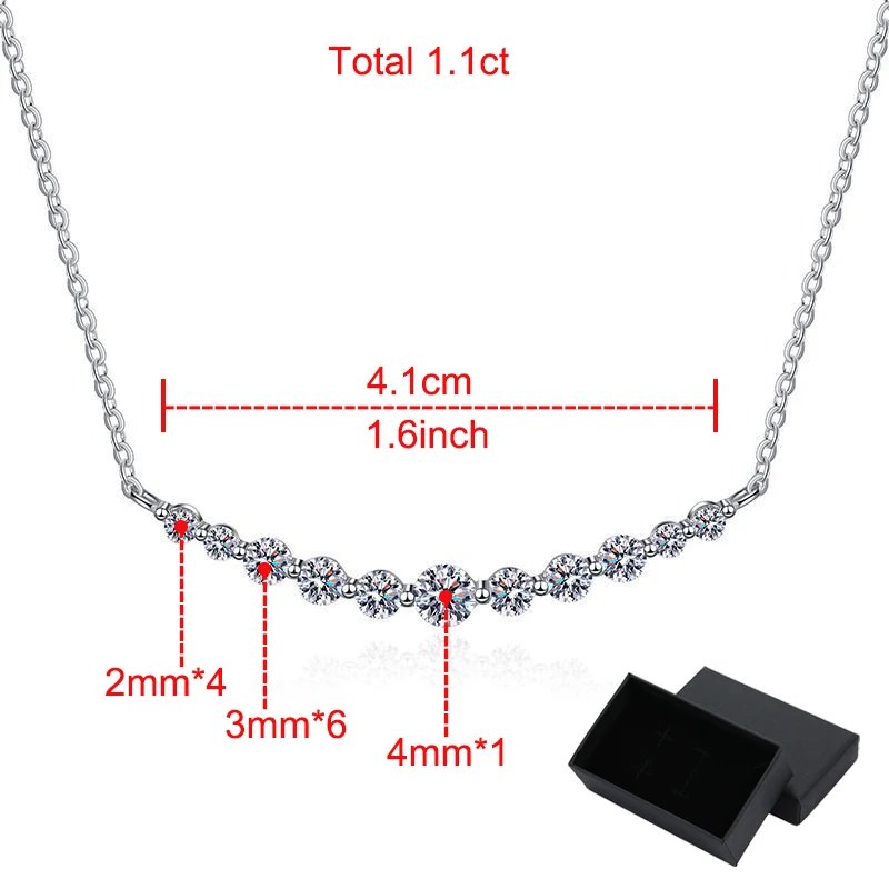 Smyoue Certified D Vvs1 All Moissanite Pendant for Women Sparkling Lab Diamond Necklace Sterling Silver 925 Jewelry Wholesale