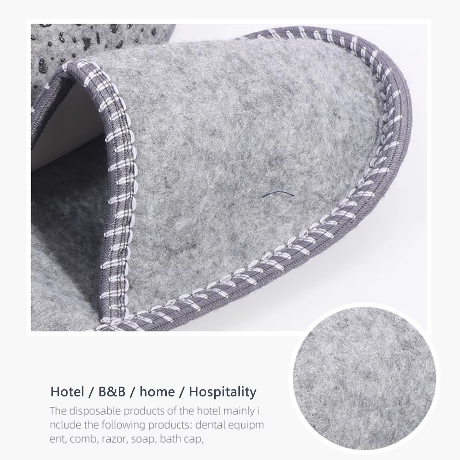 6 Pairs Disposable Slippers with Non-Slip Sole Closed Toe Spa Slippers for Shoeless Home for Bedroom Wedding Party Travel