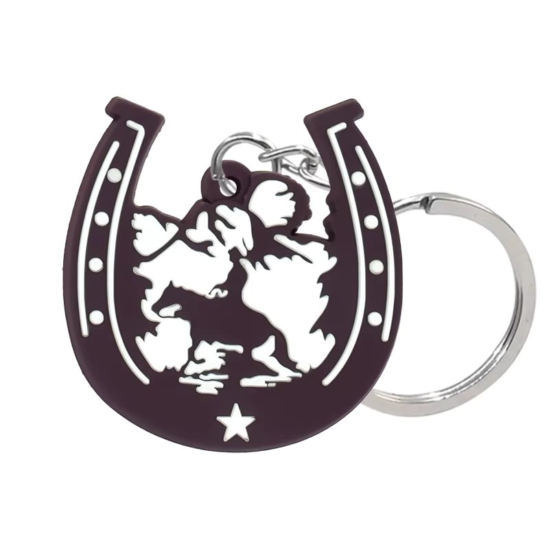 1/16pcs Cowboy PVC Keychains Folding Cowboy Hat Key Ring Colorful Boots Keys Decorations Accessories Funny Gift for Women Kids