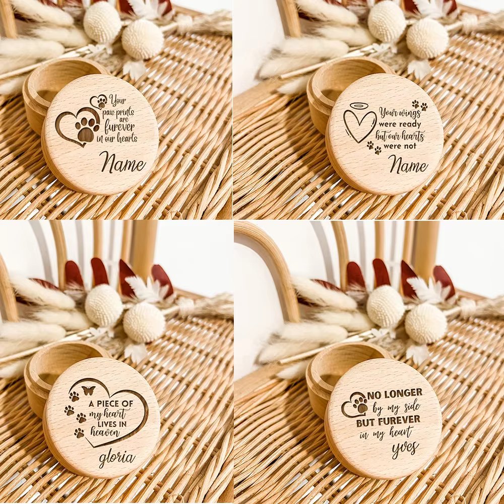 Personalized Printing Pet Custom Name Tooth  Box Cat and Dog Hair Commemorative Box Pet Urn Pet Lost Death Memorial Gifts