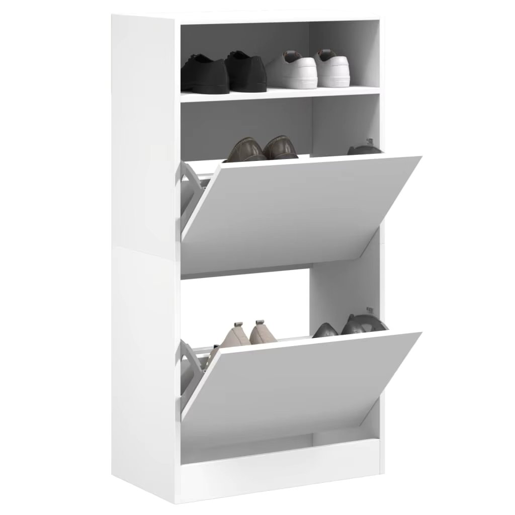 Schuhschrank Wei? 60x34x116 cm Holzwerkstoff