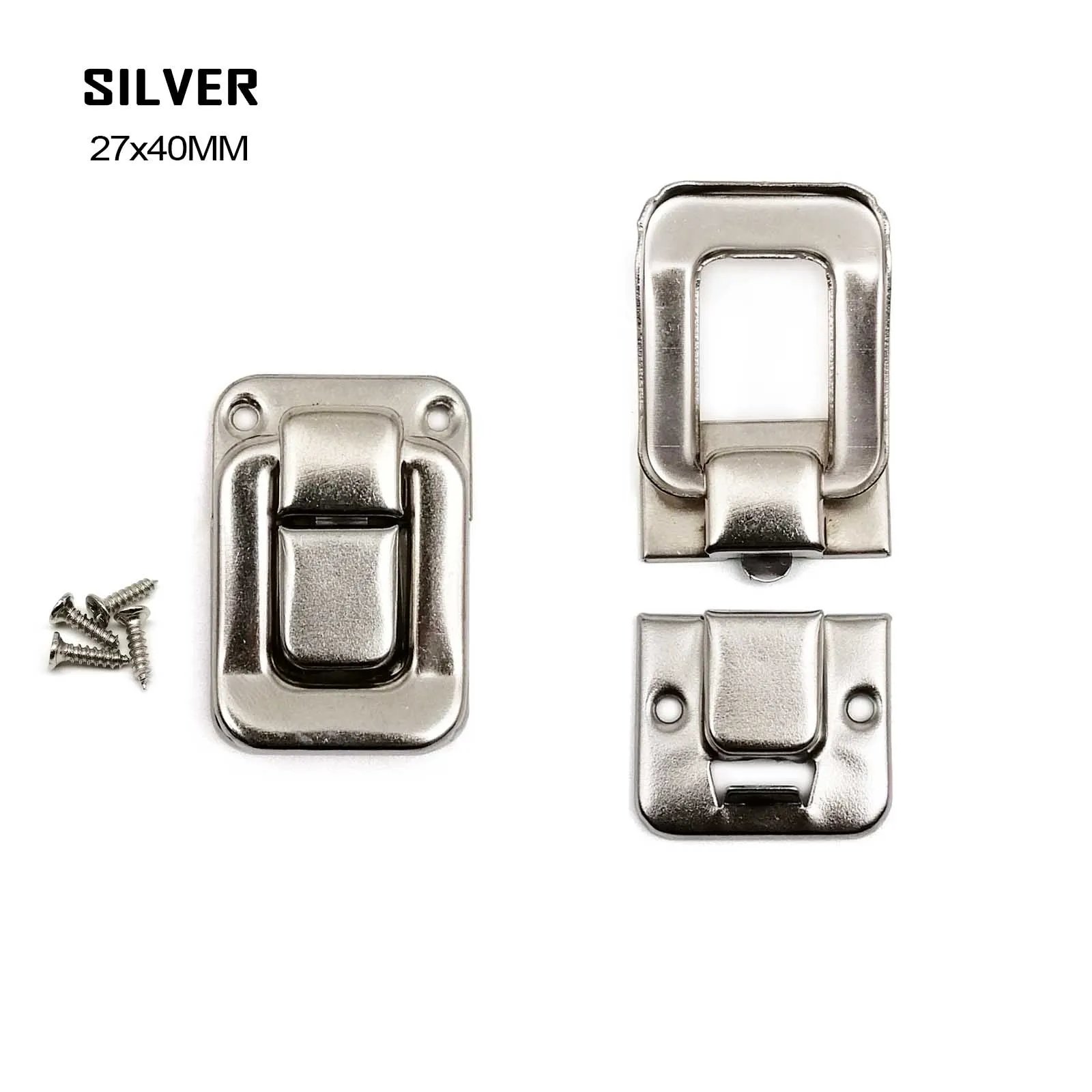 Antique Brass Golden Jewelry Chest Gift Wine Wooden Box Case Toggle Latch Suitcase Hasp Leather Bag Closure Lock with screws