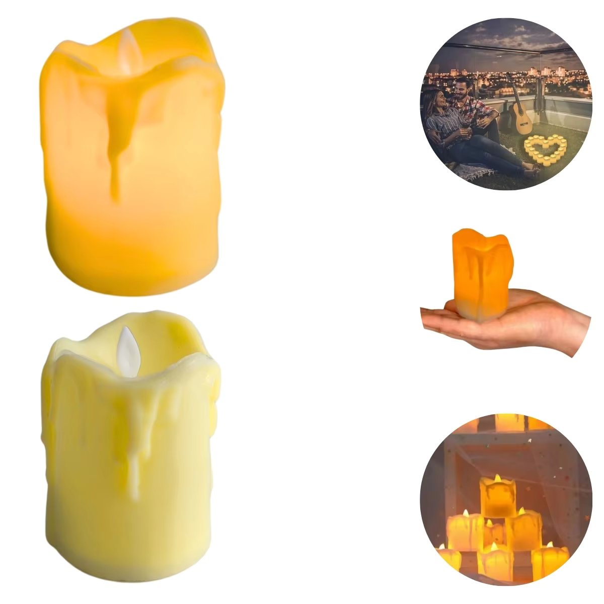 Led Electronic Candle Decoration Simulates Light On with Batteries