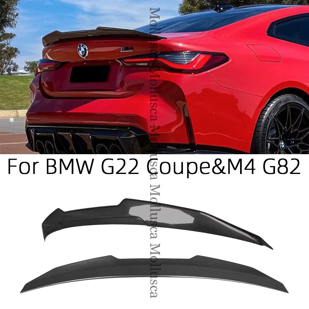 For BMW 4 Series G22 Coupe&M4 G82 PSM Style Carbon fiber Rear Spoiler Trunk wing 2020-2024 FRP honeycomb Forged