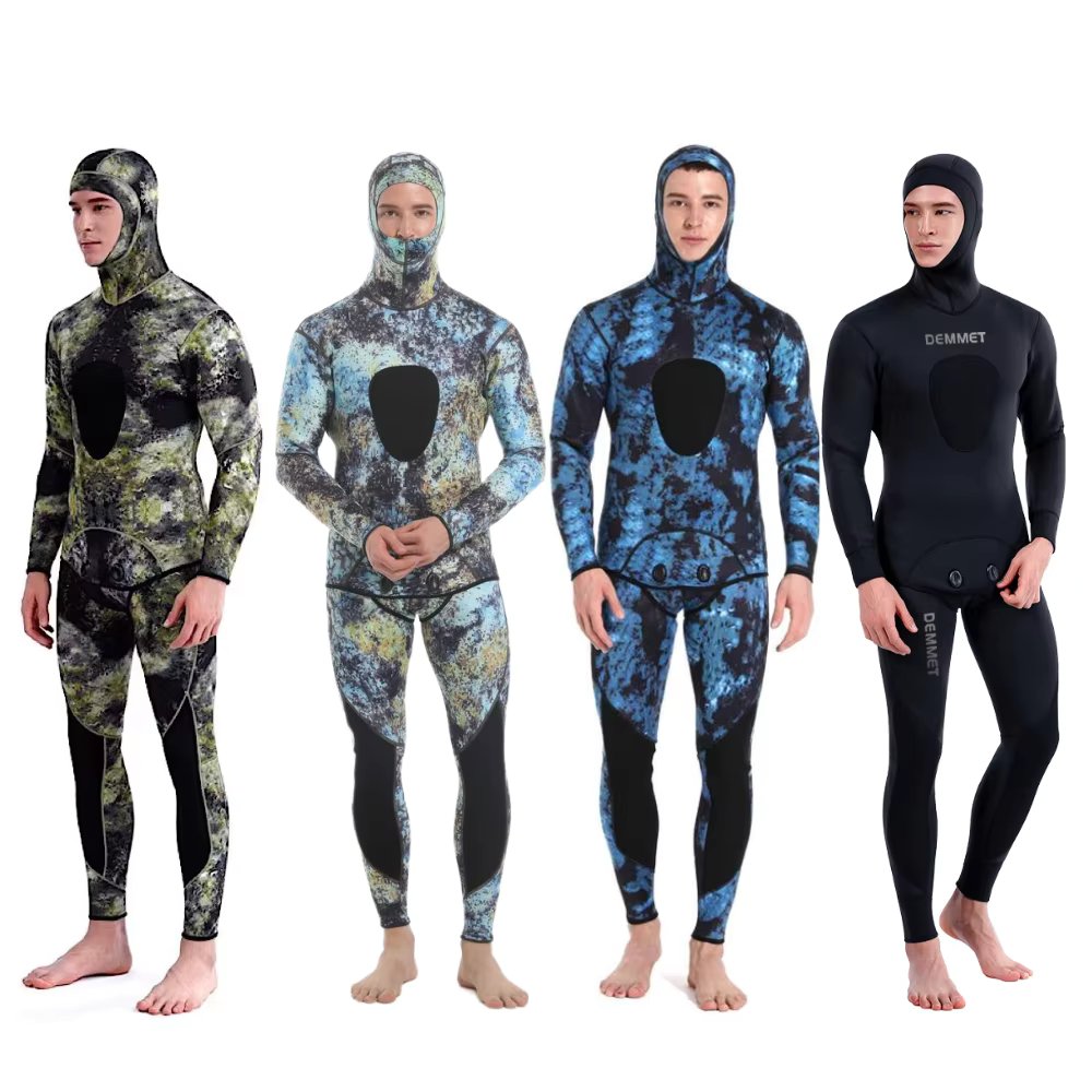 HOT 3mm Camouflage Wetsuit Spearfishing Suit Diving Long Sleeve Fission Neoprene Submersible Diving for Men Keep Warm Tops Pants
