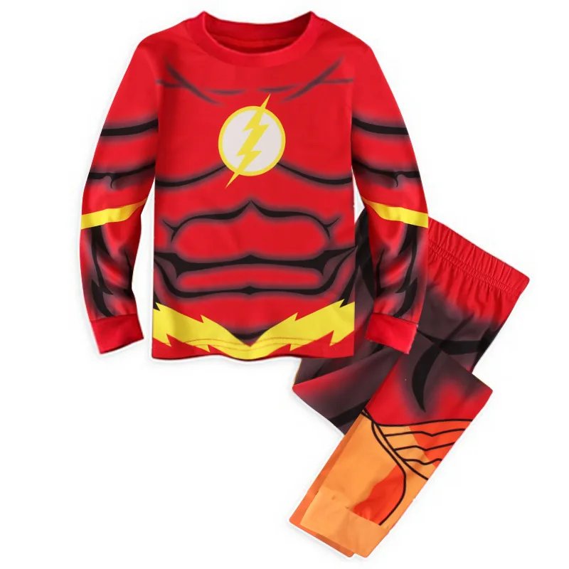 2024 Marvel Avengers Superhero Cosplay Costume Kids Spiderman Iron Man Cotton Pajamas Suit Boys Long Sleeve Halloween Sleepwear