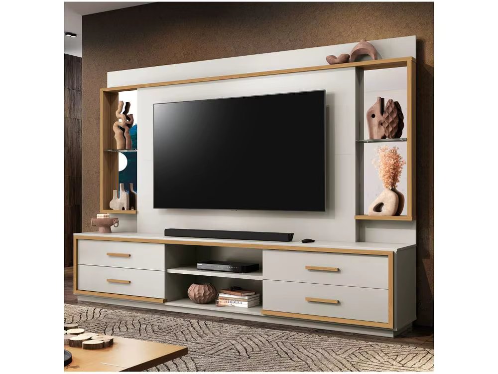 Home Bookcase for TV up to 75 ”4 Drawers EDN Furniture Leni