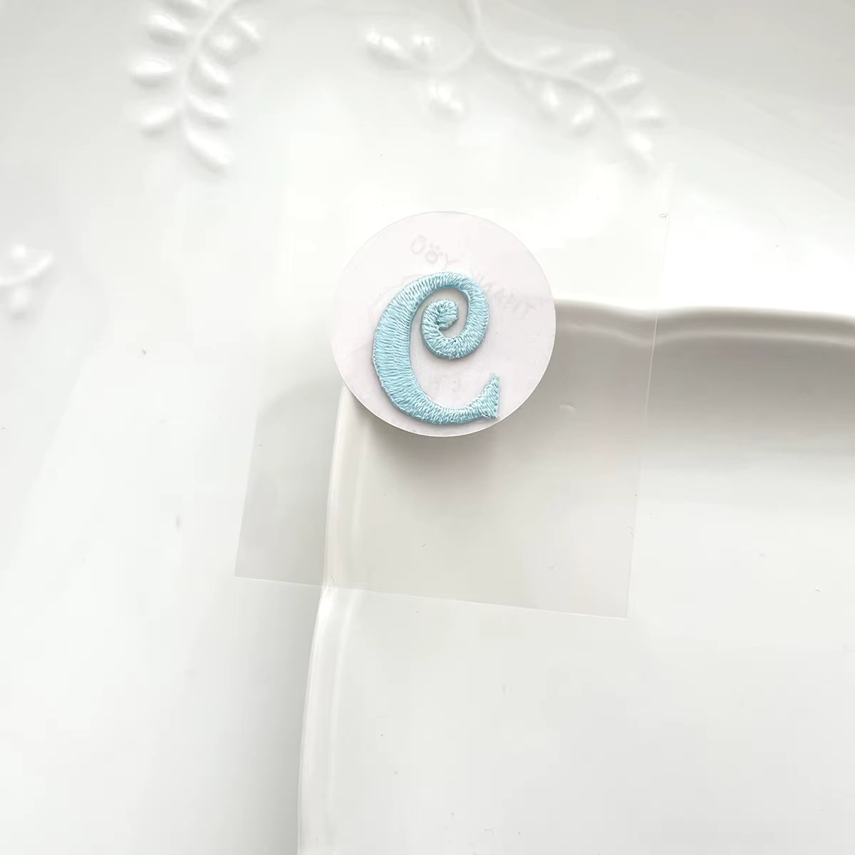 Blue Color English Letters Embroidered Patches For Clothes Bag Sticker Iron On Letters DIY Accessories for School Cap Coat