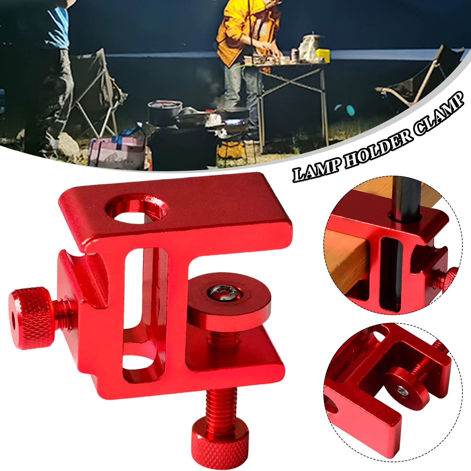 1pc Aluminum Alloy Table Clamp for Lamp Easy to Use Outdoor Hanging Lamp Holder Clip for Torches