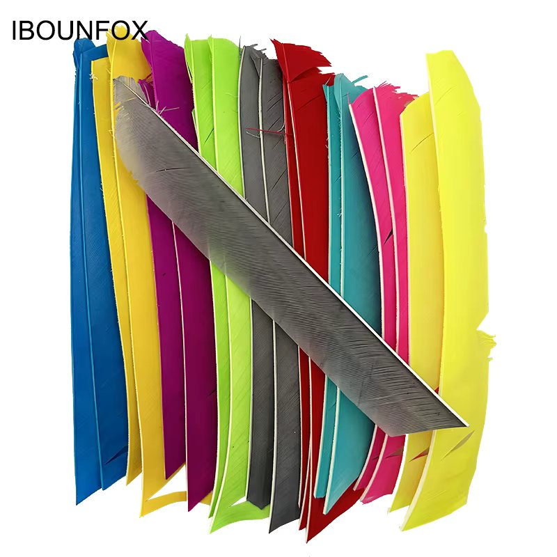 25Pcs Full Length 18-25CM Turkey Feathers for Arrow Multicolor Real Arrow Feather Fletching for Archery Bow Accessories