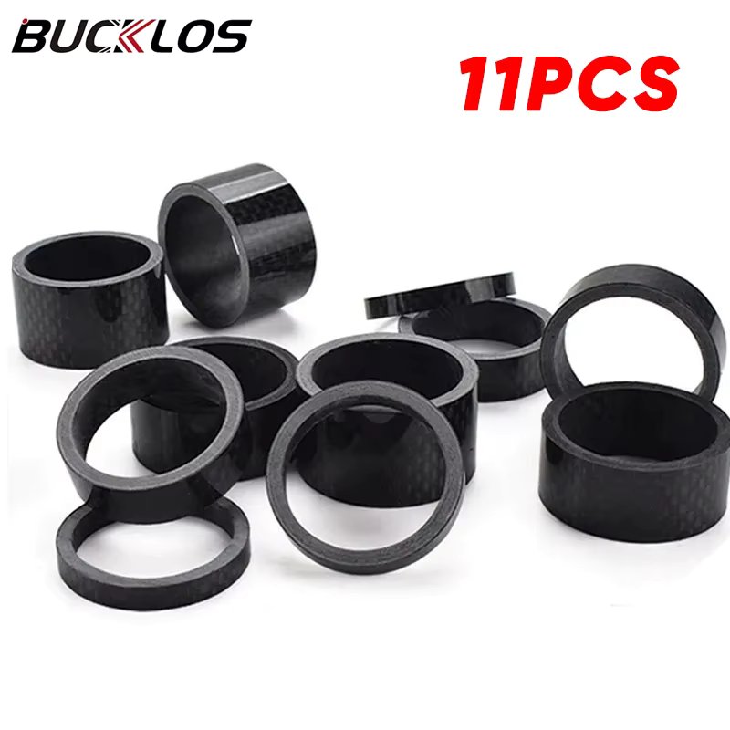 BUCKLOS Bike Headset Washer Carbon Bicycle Stem Spacers 1 1/8 Mountain Road Bike Headset Washer Fork Spacer Bicycle Accessories