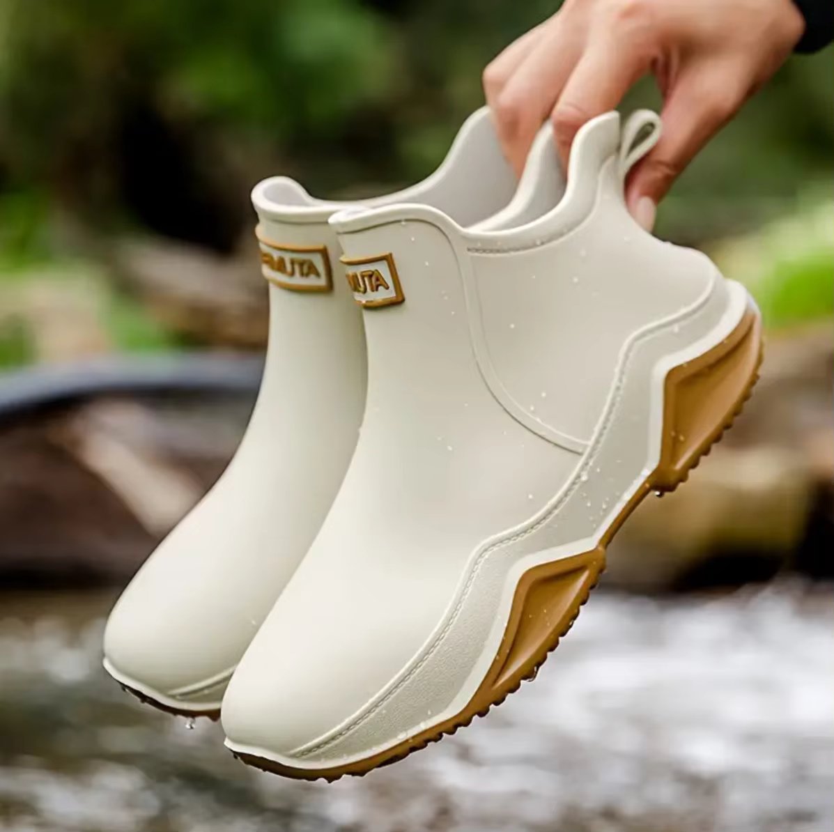 Trendy Outdoor Kitchen Non-slip Rain Boots, Motorcycle Waterproof Shoes, Rain Shoes Rubber Shoes Water Shoes Fishing Shoes For W