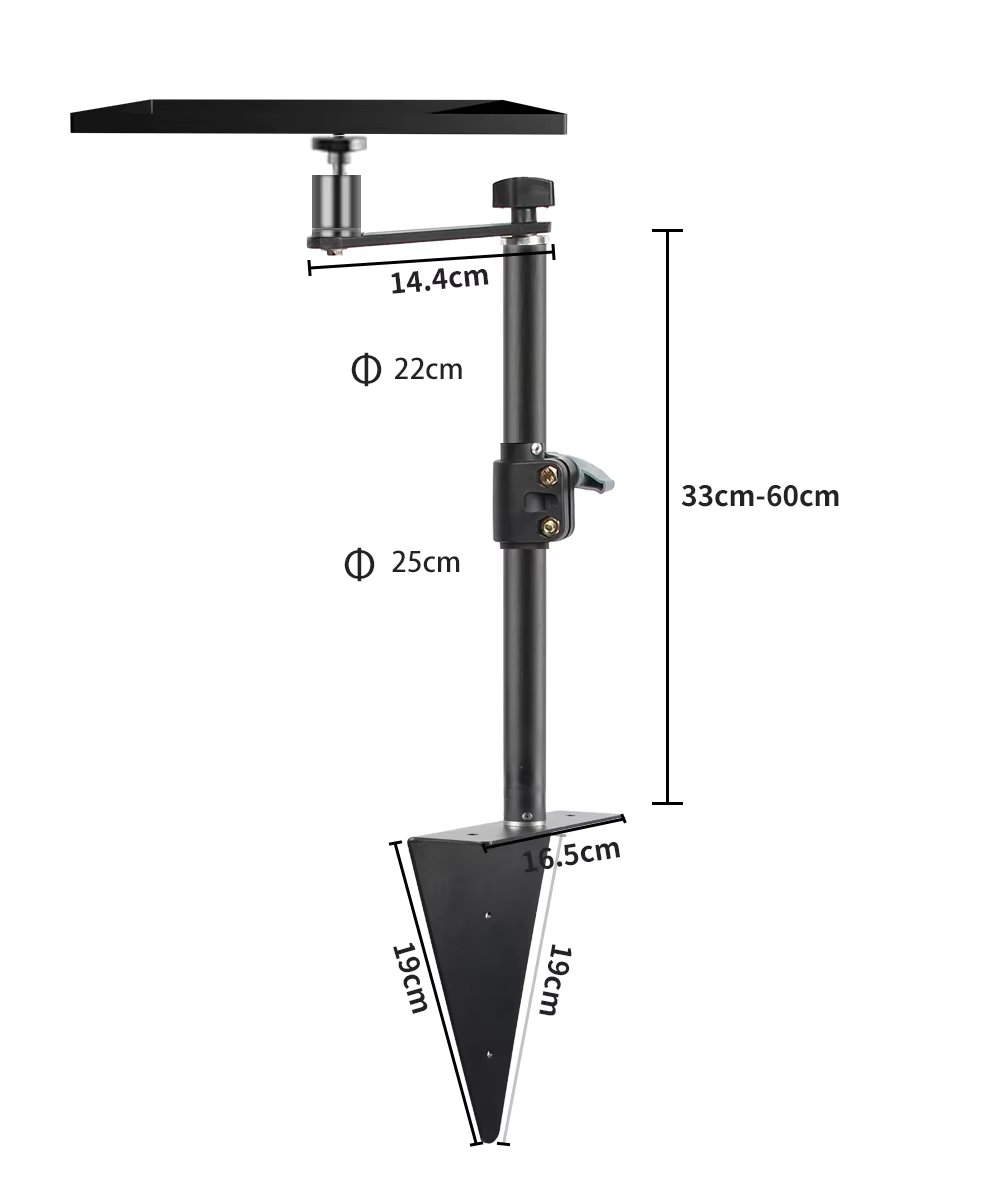 SH Adjustable Table Frosted Light Stand,Desk Mount Stand With Standard 1/4 Screw,Ball Head Use For Ring Light,Video,Projector