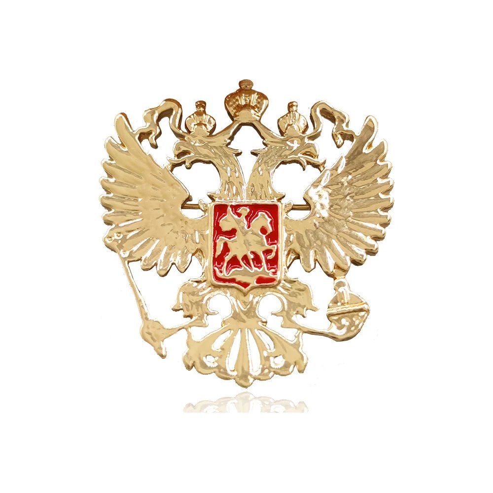 BUCOMEOI New Arrival Fashion Alloy Brooch Pin Russia Guards Eagle Badge for Women Men Corsage Suit Scarf Hat Hijab Pins Jewelry 