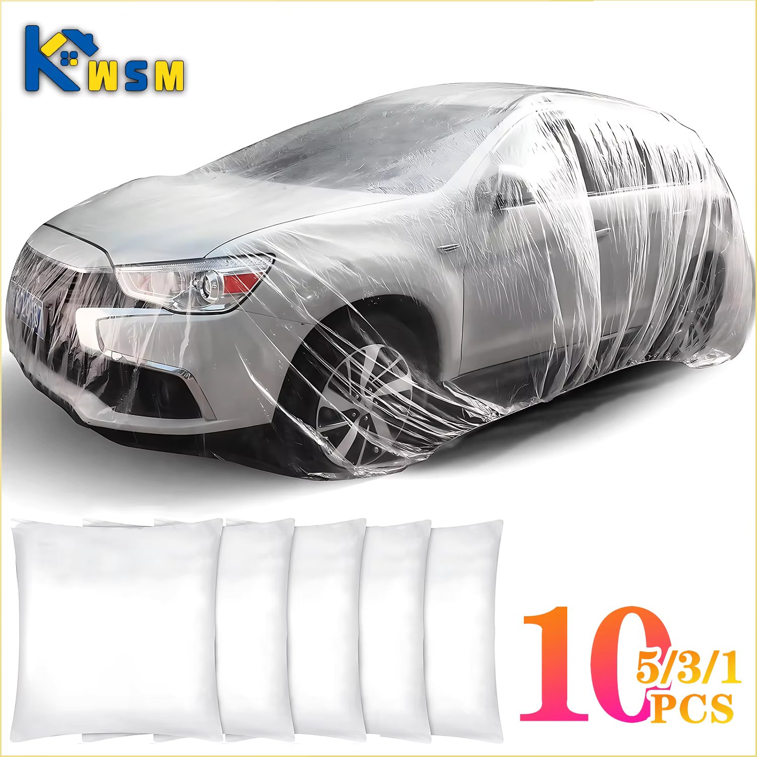 1-10PCS Disposable Car Cover Transparent Car Cover Car Coat and Car Cover PE Film Rain Cover Disposable Car Cover Car Dust Cover