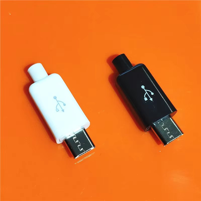 10pcs/lot YT2153Y Micro USB 4pin Male Connector Plug White/black Welding Data OTG Line Interface DIY Data Cbale Drop Shipping