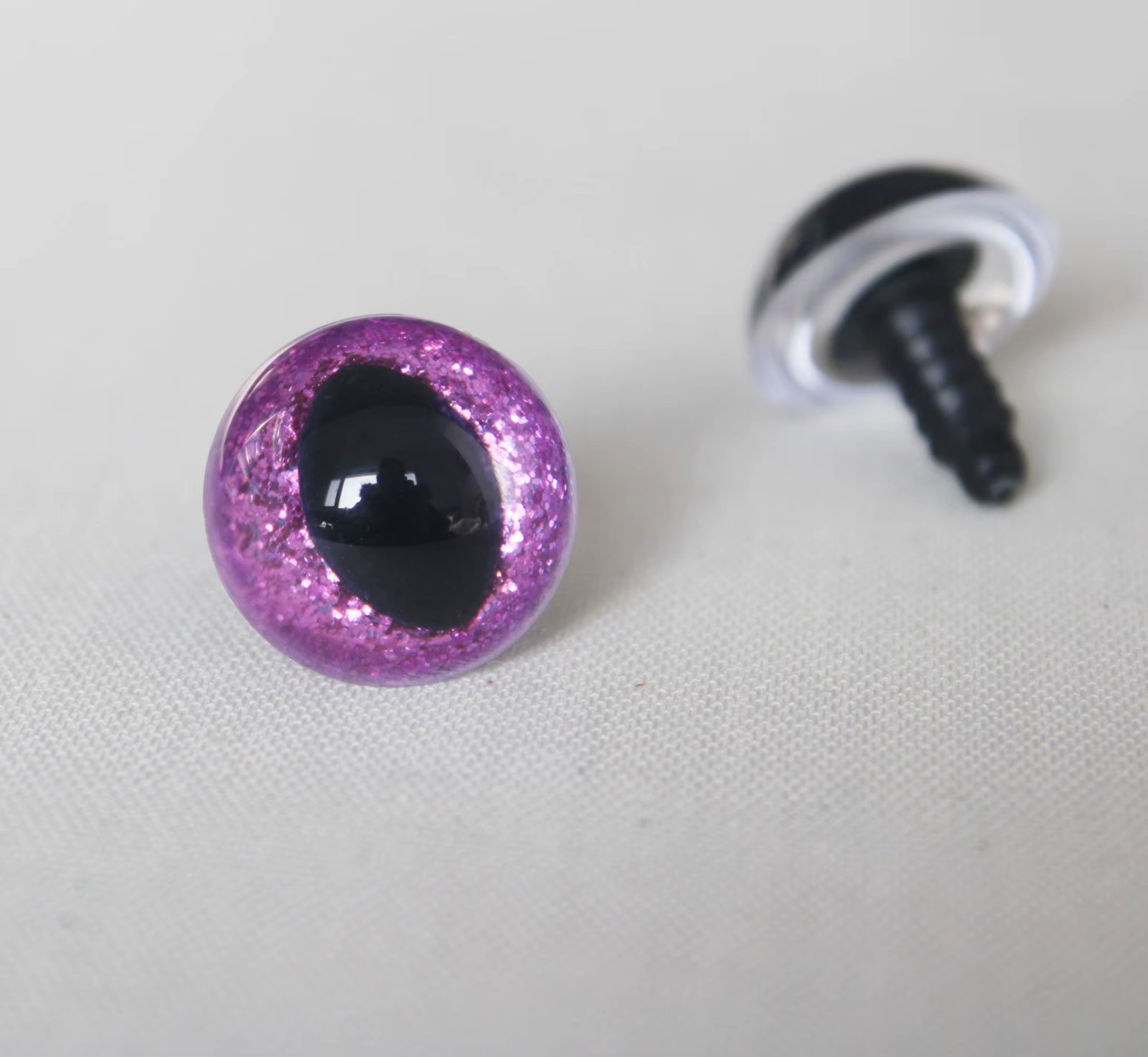 20pcs/lot N18  9mm to 30mm  plastic glitter clear safety toy cat eyes with hand washer--color option