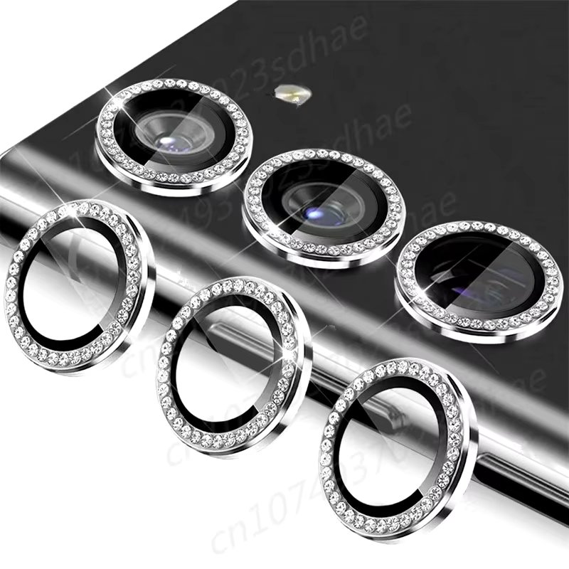 Diamond For Samsung A55 A35 A54 A34 5G A24 A14 4G 9H Tempered Glass Camera Lens Protector Alloy Ring Cover For Galaxy A 54