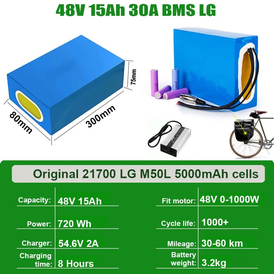 48V15Ah LG 30A BMS
