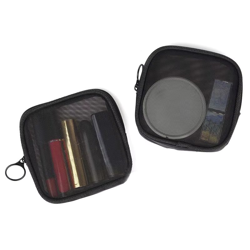 Pocket Cosmetic Bag Portable Black Mesh Mini Cosmetic Bag Lipstick Pouch Air Cushion Storage Bag Headset Sundries Storage case