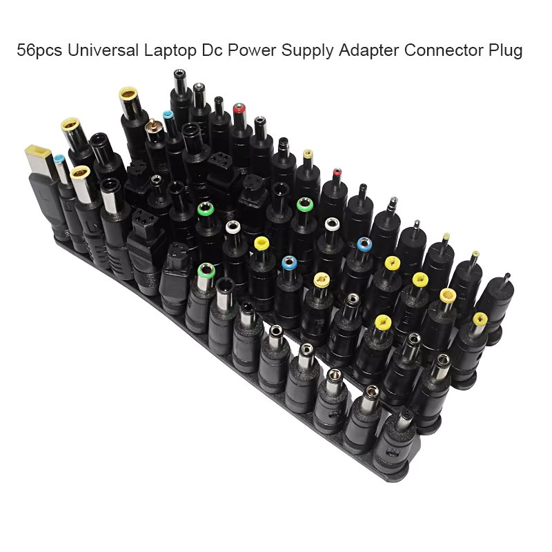 56pcs Universal Laptop AC DC Jack Power Supply Adapter Connector Plug for HP Dell Lenovo Acer Toshiba Notebook Cable Cord
